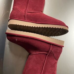 Classic Red Suede Women's Boots